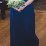 David Tutera Navy blue chiffon bridesmaid dress Size 4 Photo 0