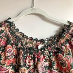 Jennifer Grace NWOT JENNIFER & GRACE Cropped Floral Peasant Puff Sleeve Boho Top Multicolor M Photo 2