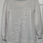 Style & Co Women's Embroidered White Pullover Long Sleeve Sweater Size XS Photo 0