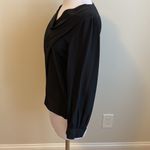 Amanda Uprichard  Black Silk Crossover Panel Blouse Photo 45