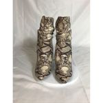 Bebe Women Vegan Snake Skin Mid Calf Boots Sz. 7 Brown 3.5” heel Edgy Y2K Photo 1