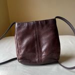 Vintage Y2K Brown Leather Crossbody Bag Minimalist Zip Purse 2000s Nine West Photo 2
