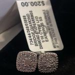 Macy's Diamond Cushion Cluster Stud Earrings (1/10 Ct. T.w.) In Sterling Silver… Photo 0