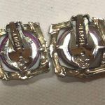 Vtge Purple Stone GoldTone LISNER Clip on Earrings Photo 4