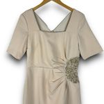 JS Collections  Ashley Draped Column Gown Square Neck Special Event Champagne 4 Photo 4