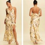 Luxxel Becca Frill Maxi Floral Dress In Butter Yellow & Gold LD10761 Photo 1