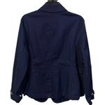 Talbots Utility Military Jacket Coat 16W Blue Canvas Gold Buttons Preppy Capsule Photo 1