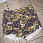 We The Free  paisley curvy high waisted chino fall shorts caaual denim boho $98 Photo 8