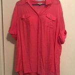 Roz & Ali  Pink Sparkle Button Up Blouse Photo 0