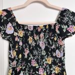 Abercrombie & Fitch  Black Floral‎ Midi Dress XS Pastel Flowers Cottagecore Photo 5