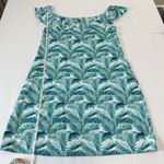 Tommy Bahama  Teal Floral Amongst Fronds Off Shoulder UPF Dress Pockets LARGE Photo 7
