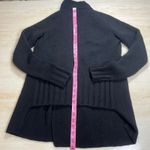 Vince Ribbed Knit Drape Front Cardigan Sweater Black Small S Cozy Layering Photo 7