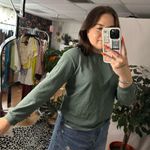 Madewell Crew Neck Long Sleeve Knit Top Green Photo 4