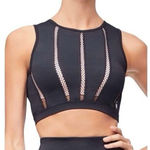Good American Mixed Mesh Athletic Crop Top Black Size 3/Large Tank Sleeveless Photo 0