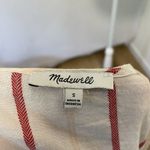 Madewell  Stripe V-Neck Wrap Side-Tie Blouse Top White Pink size Small Photo 5