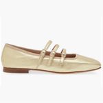 Mansur Gavriel Lambskin Square Toe Mary Jane Flats in Gold Sz 41 Photo 1