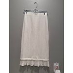 ZARA  Cream Off White Knit Shirt Midi Skirt Ruffle Matching Set Size Small Photo 6