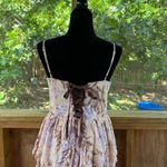 House Of Harlow Tiered Ruffled Bustier Front Lace Up Dress Peach Size S Pink Photo 4