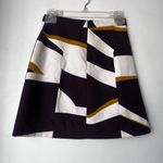ZARA Navy White Olive Abstract Pattern Mini Skirt XS Photo 1