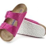 Birkenstocks Arizona Pink Suede Soft Foot Bed Fuchsia Tulip Sz 42 Women’s 11 US Photo 0