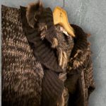 Alberto Makali ‎ Cardigan Sweater with Real Fur Trim Photo 4
