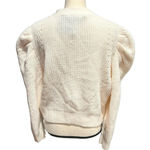Marc New York  Women's Pleated Puff Sleeve Cable Knit Sweater Ivory Size XL NWT Photo 4