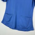 Jaanuu Womens Scrub Top Sz Small Blue Puff Sleeve Photo 8