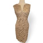 BCBGMAXAZRIA Kaya Dress Gold Sequin Cutout Back Cocktail Party Dress Size 4 NWT Photo 7