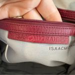 Isaac Mizrahi Bridgehampton Burgundy Cognac Leather Tote Messenger Turnlock Bag Photo 14