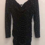 Bar III 110. Black Long Sleeve Ruched Dress with star Accents size XL Photo 0