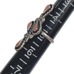 ZUNI Artist Signed LES Southwestern Natural Coral Vintage Ring Sz 5 Photo 8