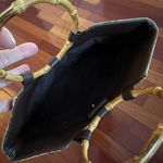 Longaberger Sisters Green Floral Bag Purse Snap Close Bamboo Handle Fall 10x11 Photo 4