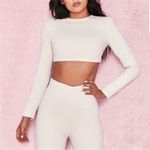 House Of CB Cream Eizelle Long Sleeve Crop Top XS NWT Photo 0