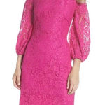 Trina Turk Pink Lace Off The Shoulder Cocktail Dress Sheath Fuchsia Size 2 New Photo 0