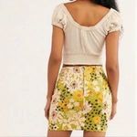 Free People Modern Femme Green Yellow Floral Mini Skirt Size 2 70s Boho Photo 7