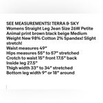 Terra & Sky Womens Straight Leg Jean Size 26W Petite Animal Print Med Weight New Photo 6