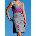 Patagonia Margot Organic Cotton Dress in Grey Pink Floral Sleeveless, Small Photo 3