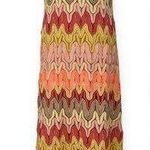 Judith March | M | Multi-Color Crochet Zig-Zag Open Back Lined Halter Maxi Dress Photo 0