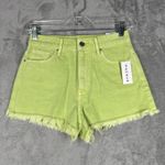 PacSun Shorts Womens 0 25 Neon Green Vintage High Rise Festival Cut Off Denim Photo 1