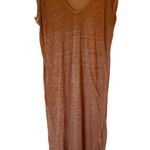 We The Free Cap Sleeve V-Neck Midi Dress Burnt Orange Women's Size Small Summer Photo 0