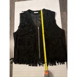 CooFandy Black Sleeveless Zip Up Fringe Vest L Cowgirl Western Country Witchcore Size XL Photo 7