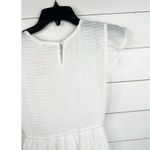 Blu Pepper  White Tiered Skirt Smocked Bodice Flutter Sleeve Midi Dress Size S Photo 6