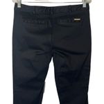 Michael Kors  Womens Twill Pants Size 8 Black Cotton Mid Rise Pockets Logo Stretc Photo 4