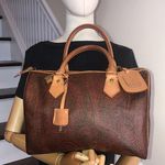 ETRO MILANO Red Paisley Speedy 20 Small Boston Travel Tote Bag Lock and 2 Keys Size 27 Photo 0