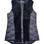 Athleta  Goose Down Puffer Vest Fleece Trim Black Full Zip Womens Size Small Photo 0