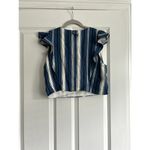Lost + Wander Blue Striped Top, Fully Lined, Size Large Photo 2