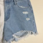 Vervet  Rebecca high rise colorblock fringe Denim shirts size medium Photo 3