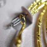 Daisy Fuentes NIP  Triple Textured Gold Tone 3.5" Hoop Lever Back Post Earrings Photo 3