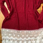 Lace Tunic Oversized Sweater Red Size L Photo 2