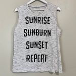 Women’s Sunrise Sunburn Sunset Repeat Graphic Tank Heather Grey Size Large Gray Photo 0